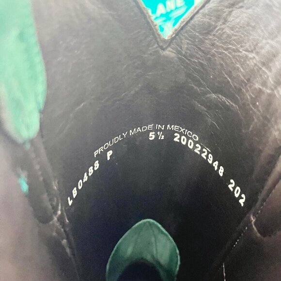 NEW Lane Saratoga Womens Square Toe Cowboy Boots 5.5 Turquoise Western Cowgirl - Picture 11 of 13